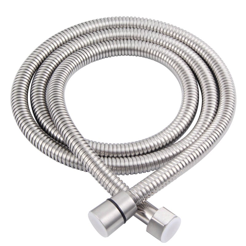 Angle Simple Brushed Nickel Shower Hose 59", Angle Simple Stainless Steel Replacement Head Hose, Flexible Hand Held Sprayer, 1/2" IPS - Image 1